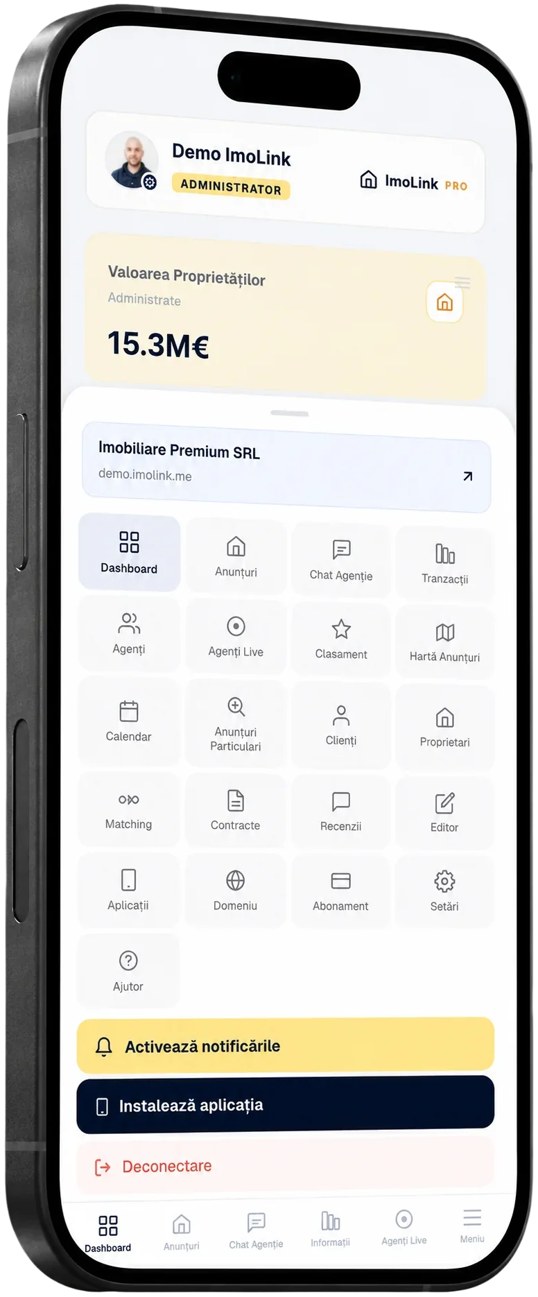 Admin Dashboard ImoLink